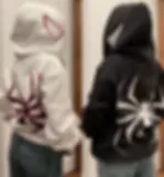 Thumbnail: Full Zip Up Spider Hoodie Women Men Streetwear Harajuku Graphic Oversized Jacket