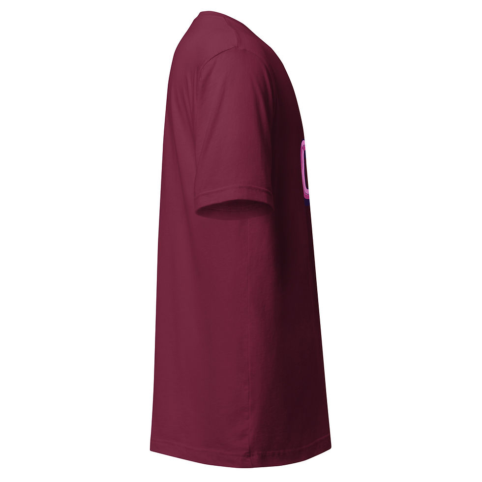 Thumbnail: Burgundy t-shirt, side view