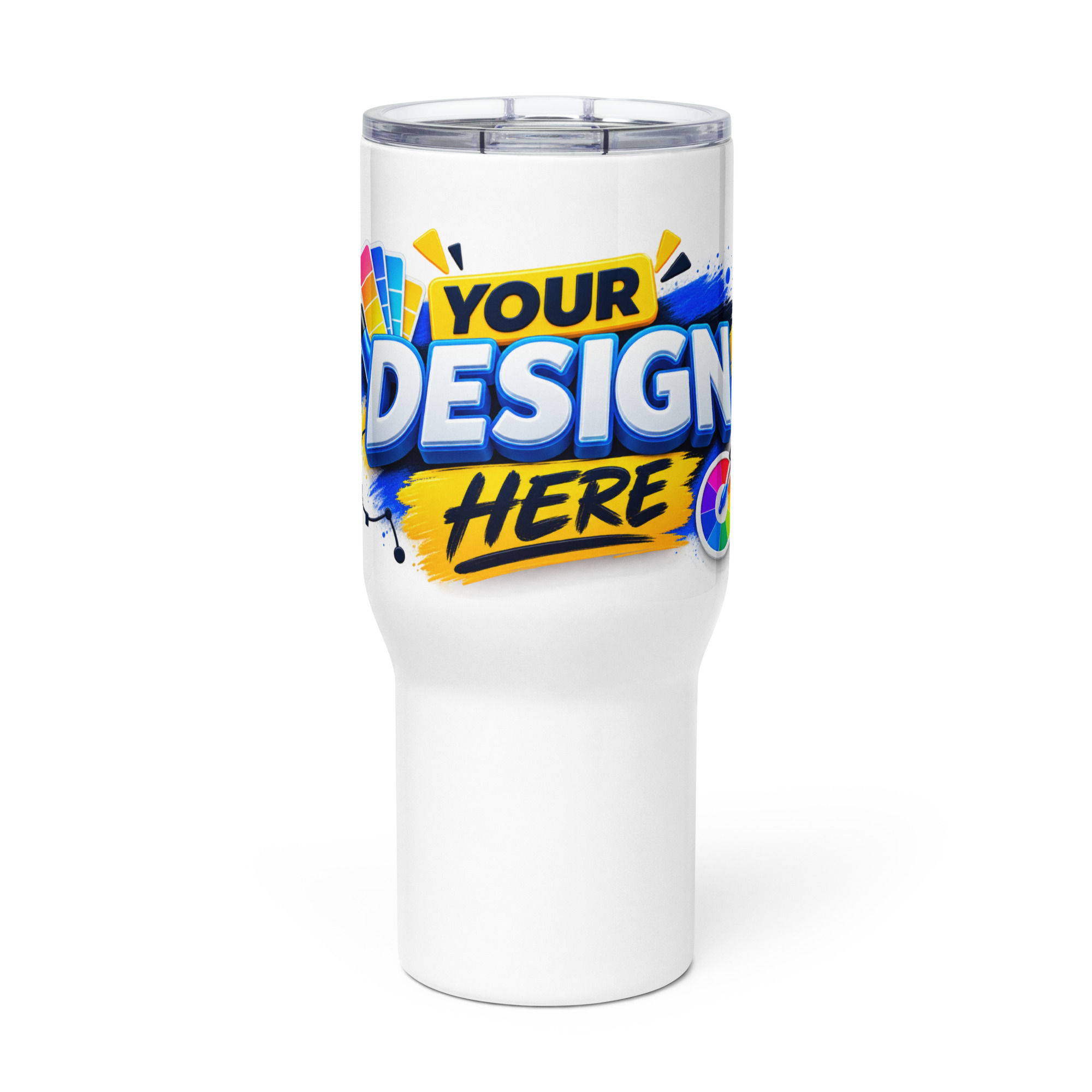 Travel mug with a handle