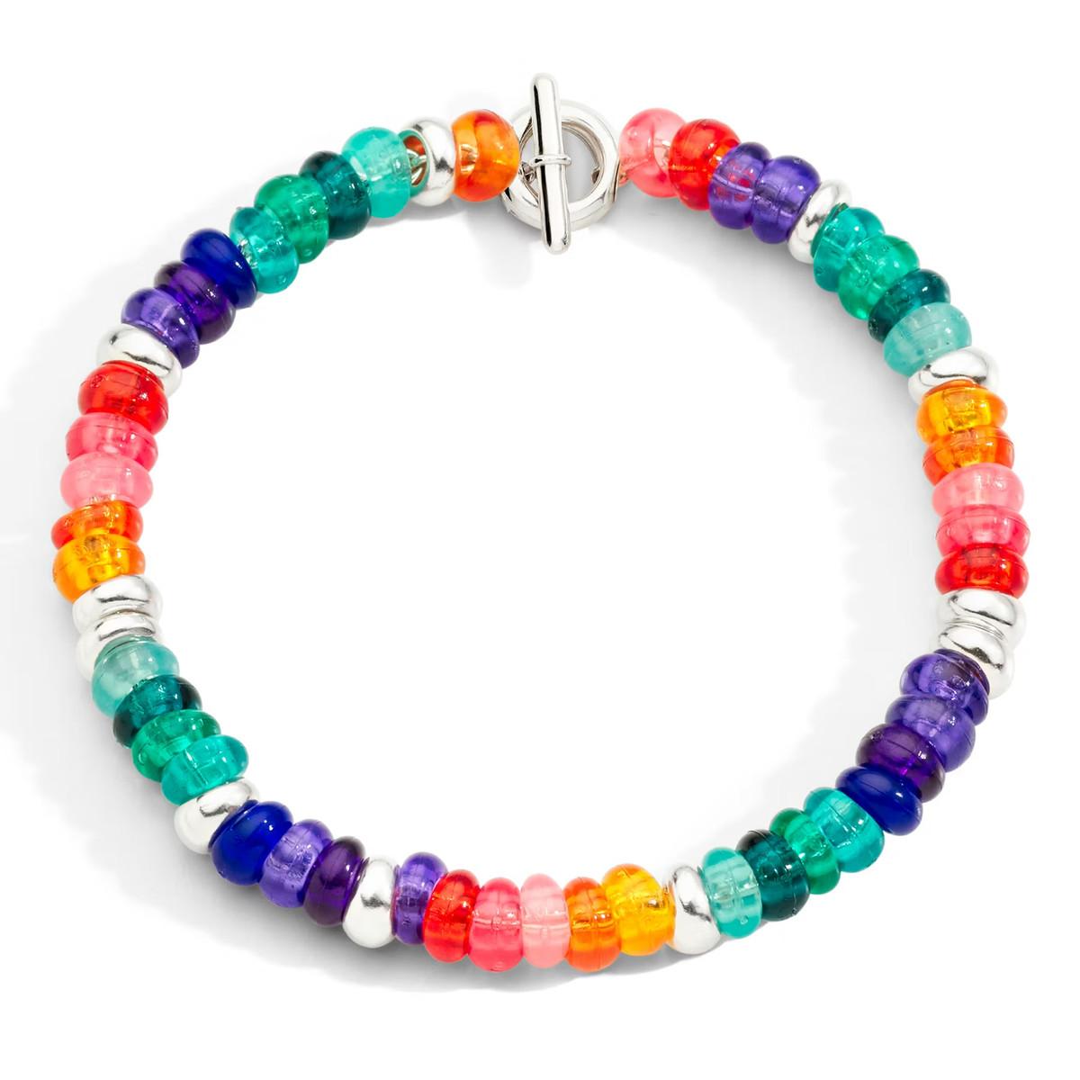 BRACCIALE RONDELLE ARGENTO & PLASTICA RICICLATA
