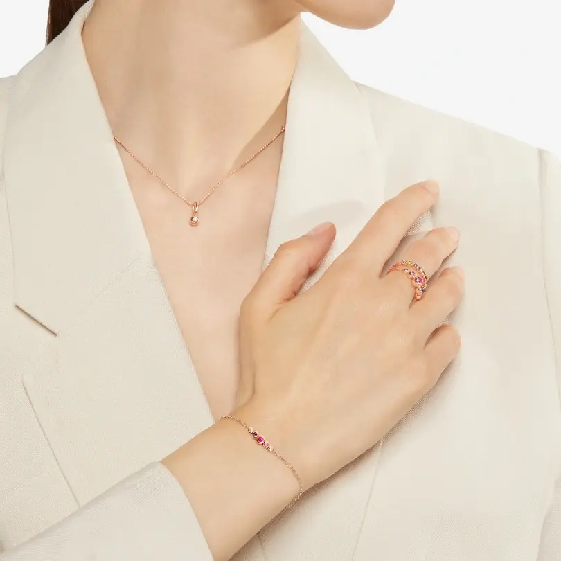 Bracciale Bollicine Oro Rosa Pietre Colorate