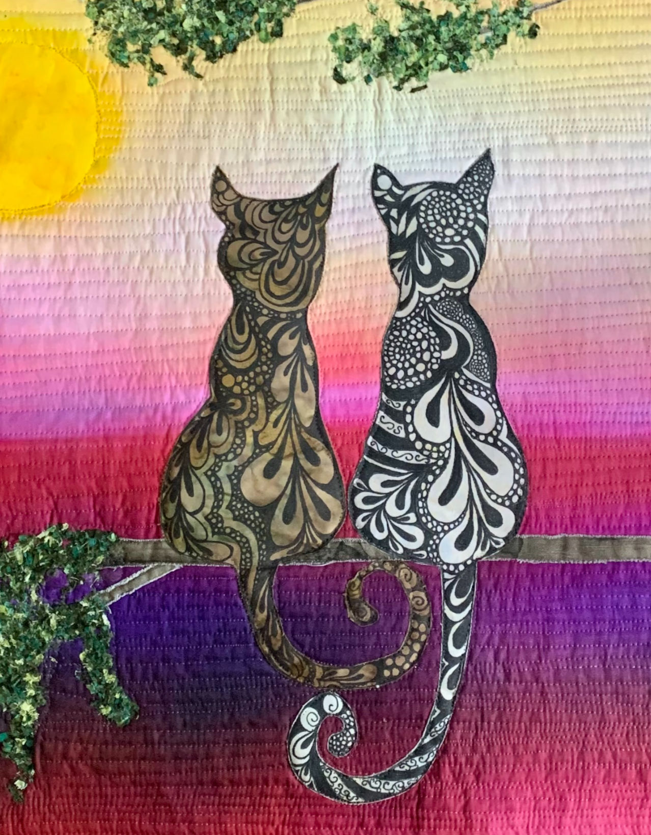 Zen Doodle Cats Quilt/Wall Hanging