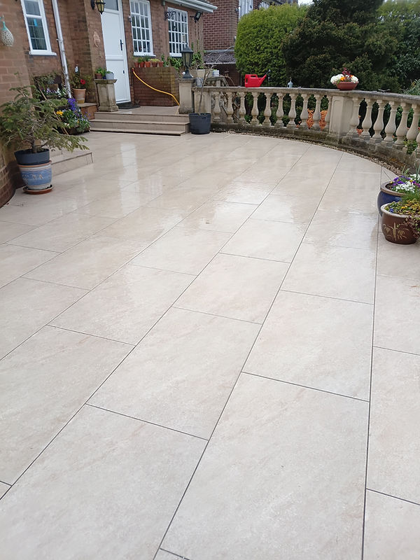  porcelain patio in Walsall after clean