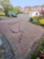 block paved driveway before clean