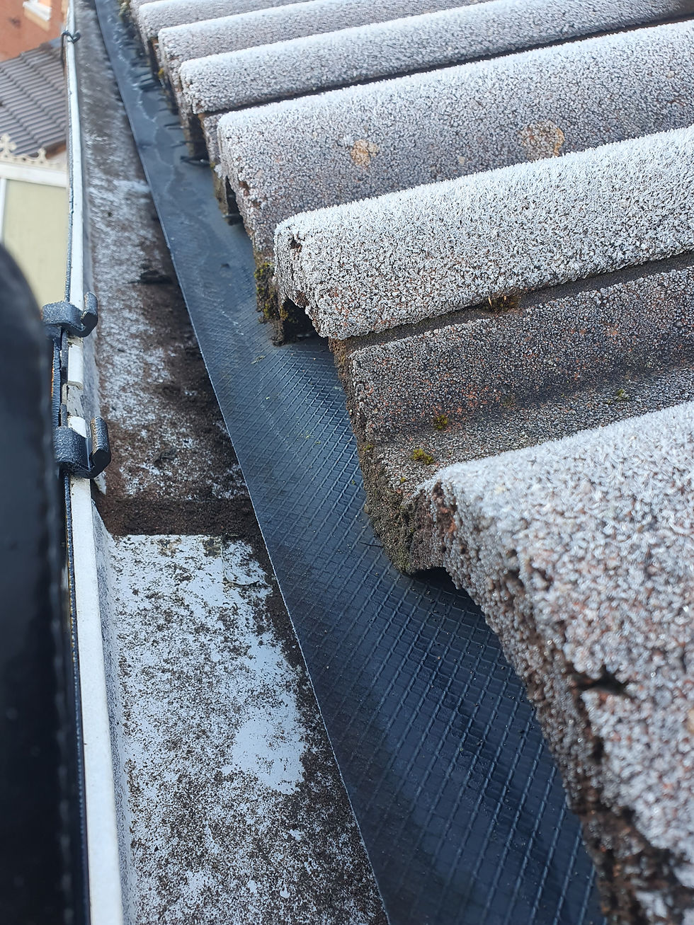 nice and clear gutters after being cleared