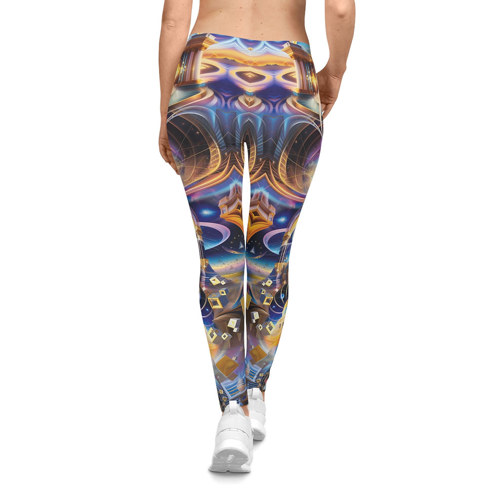 Thumbnail: Temple of Records vibrant geometric leggings 