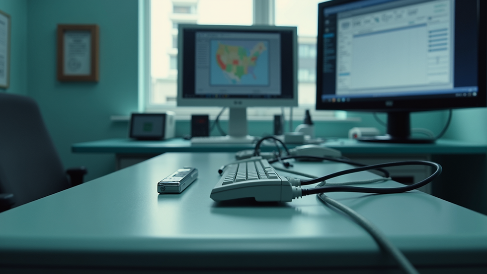 Eye-level view of polygraph machine with sensors and wires