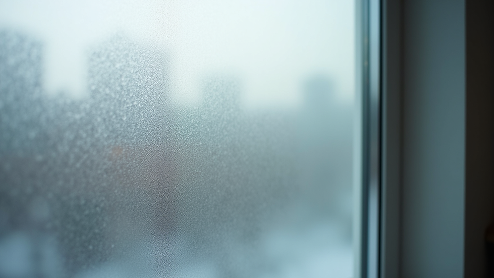 Close-up view of frosted window film on a residential window