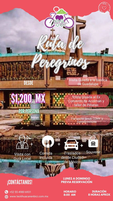 Ruta de Peregrinos, Desde $1,200 MX por persona. Visita guiada a Guadalajara con opciones.
