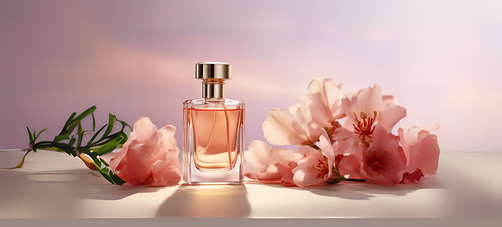Fragancia femenina con flores rosadas