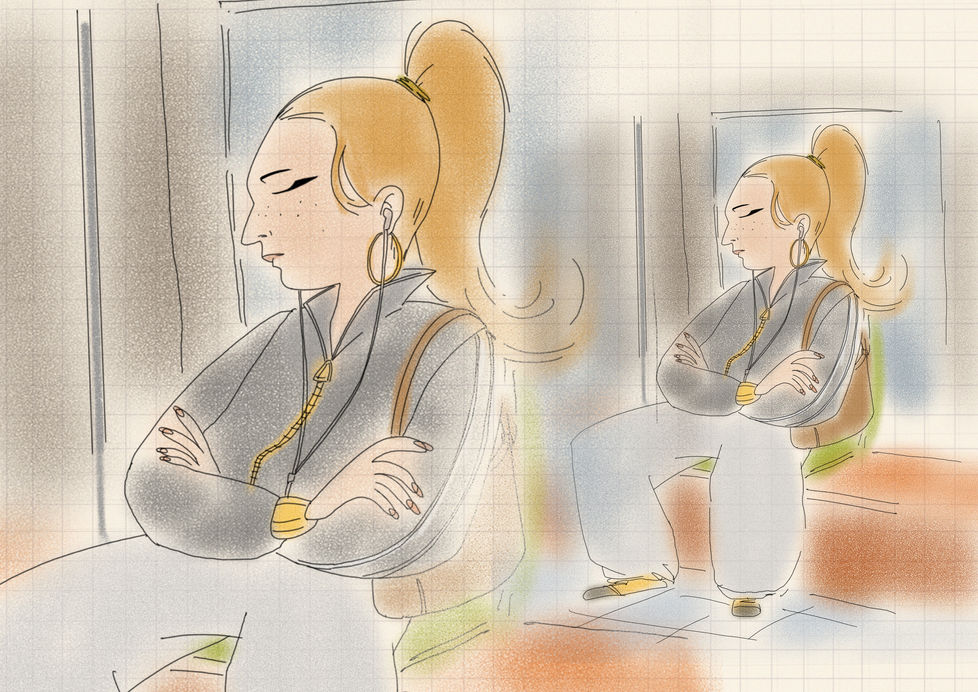 Dessin d'observation dans le métro.