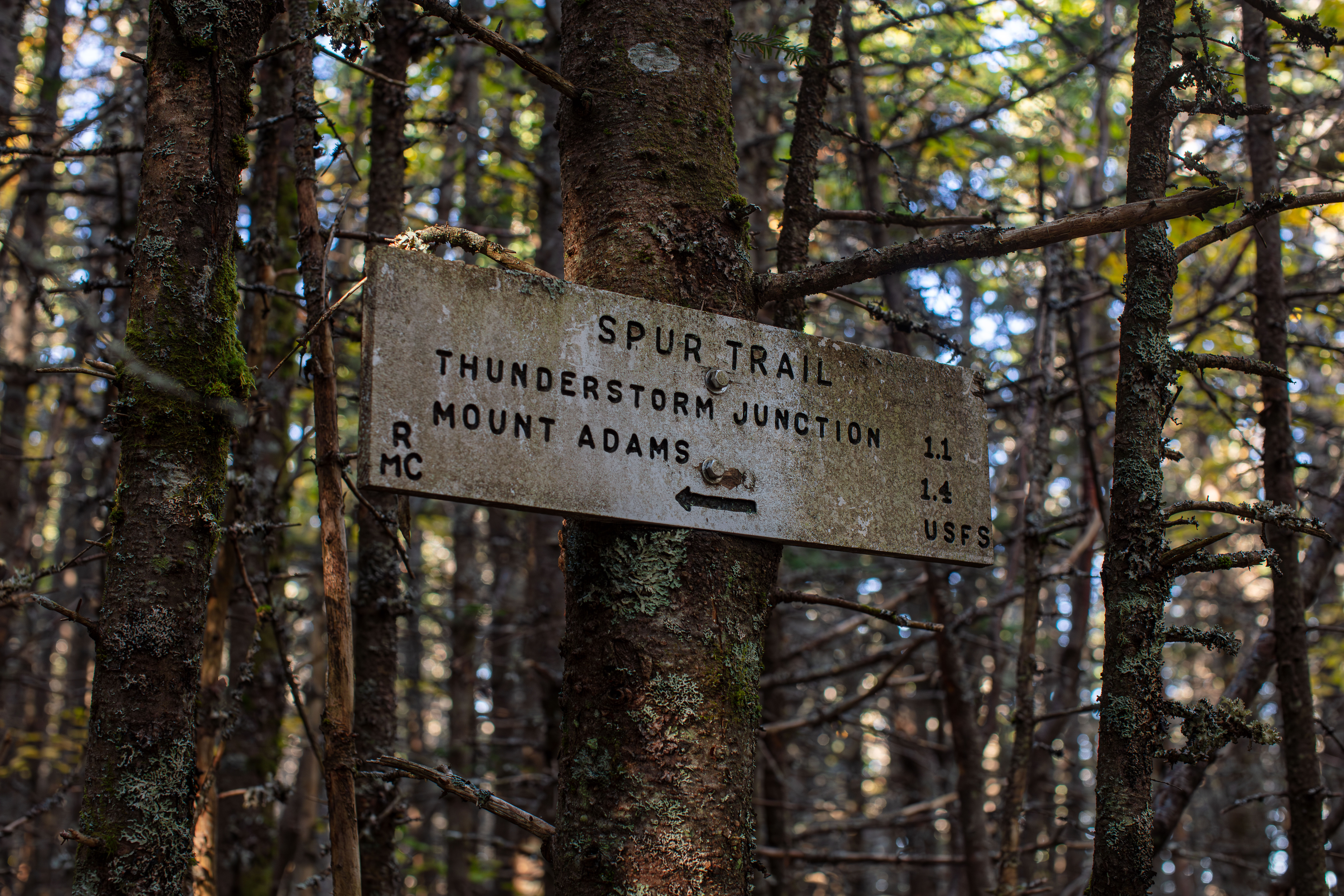 Spur Trail Sign White Mountains Presidential Range New Hampshire