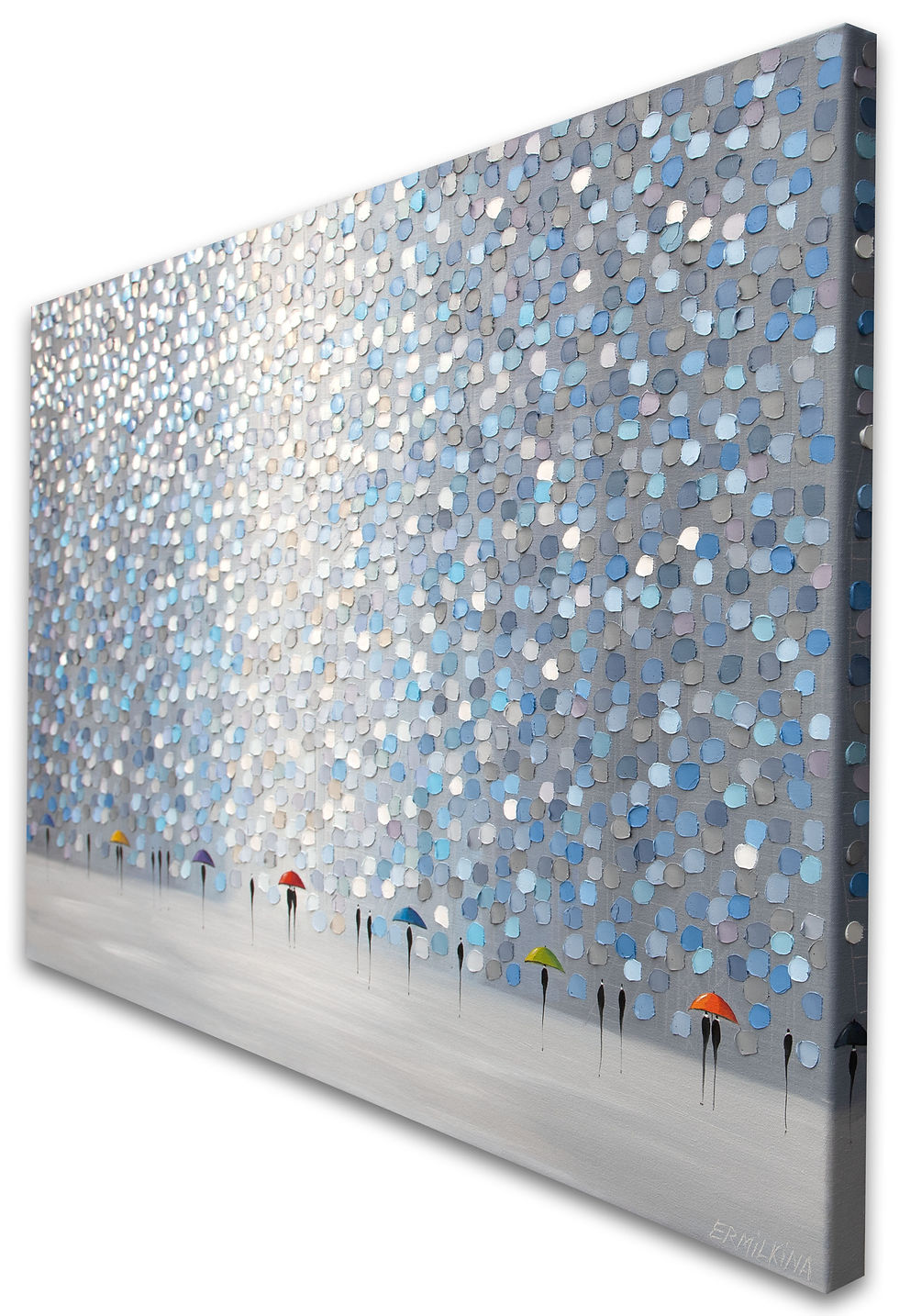 Thumbnail: Silver Rain and Colorful Umbrellas