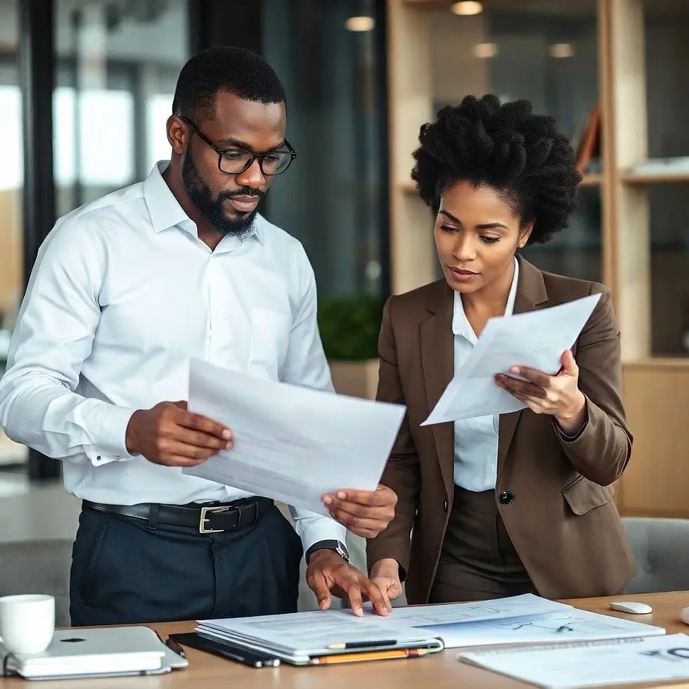 an authentic image of a business owner and advisor reviewing business information, discuss