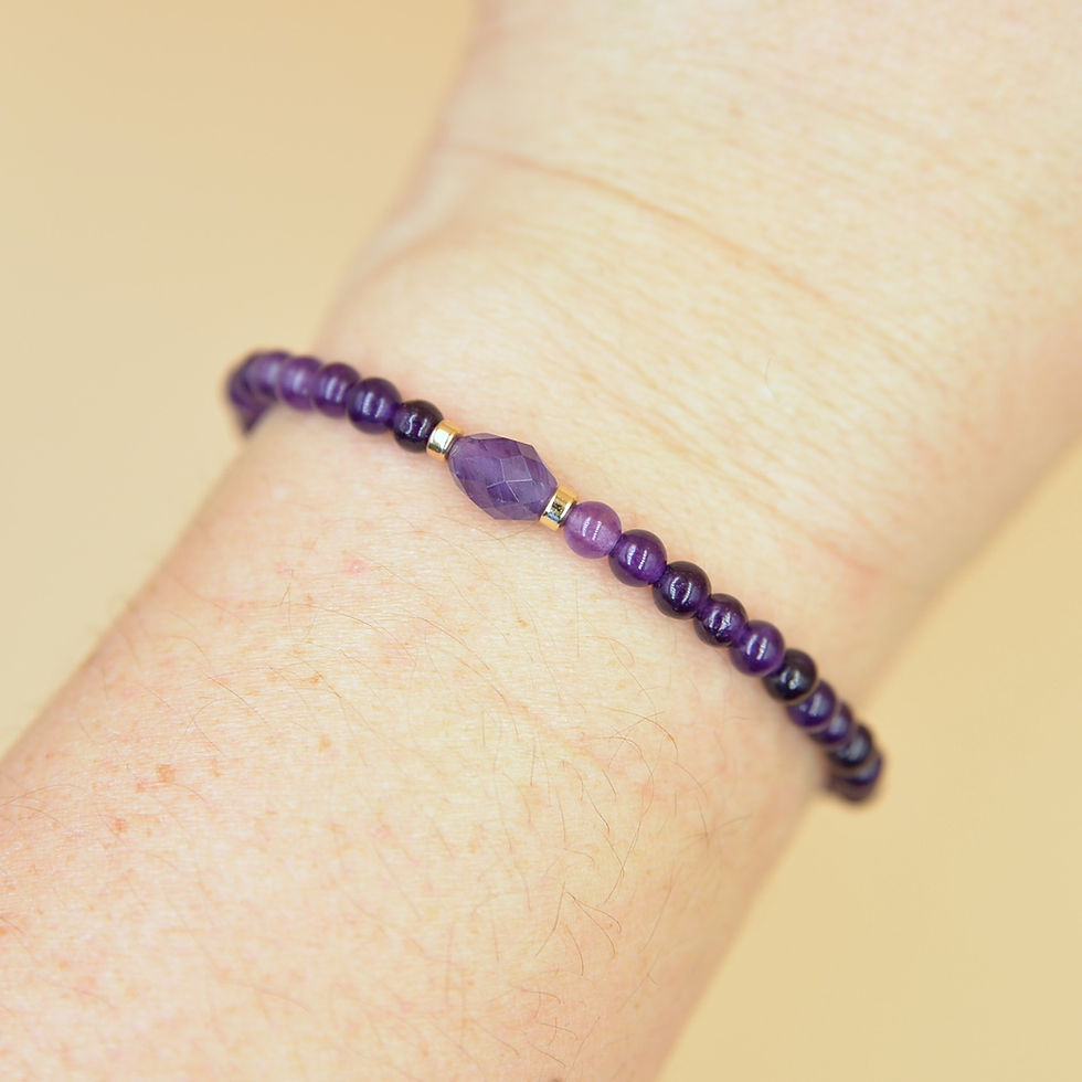 Thumbnail: Χειροποίητο βραχιόλι με αμέθυστο