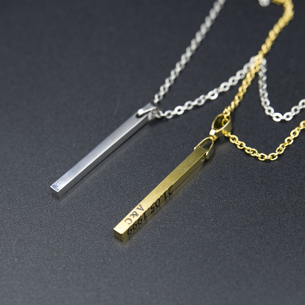 Thumbnail: Women's "Save the date" bar locket, personalization on two sides