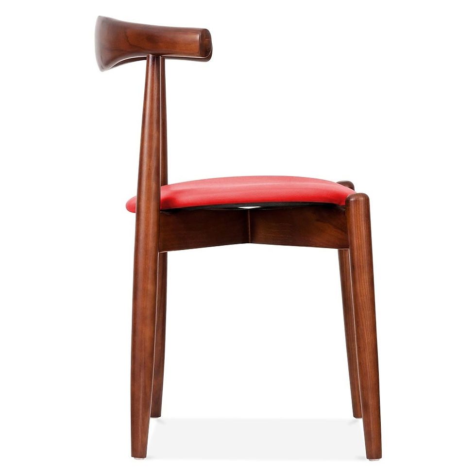 Miniatura: Silla Hans J. Wegner Estilo Elbow Roja