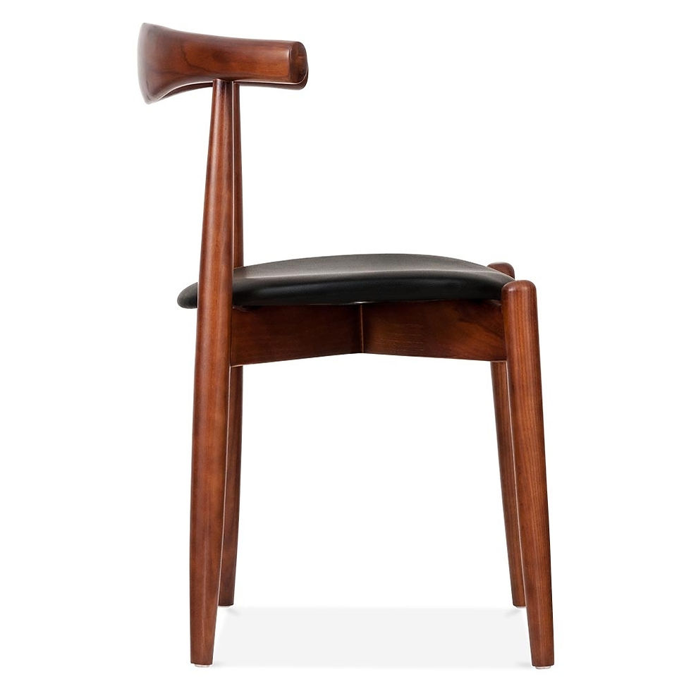 Miniatura: Silla Hans J. Wegner Estilo Elbow Negra
