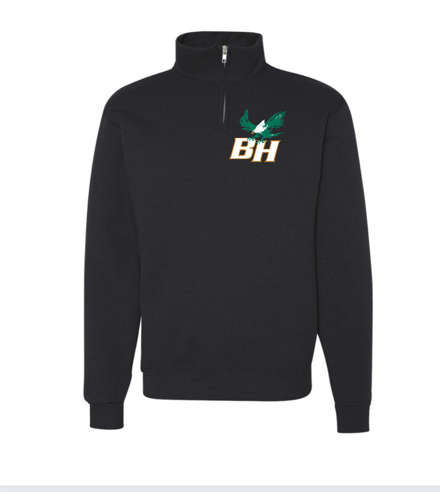 Thumbnail: JERZEES - Nublend® Cadet Collar Quarter-Zip Sweatshirt - 995MR Embroidered Logo