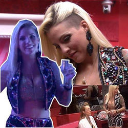 Blazer Ontop Jeans by_ Gabriela Canto usado em forma de colete por Clara, na festa Vegas, do BBB 201