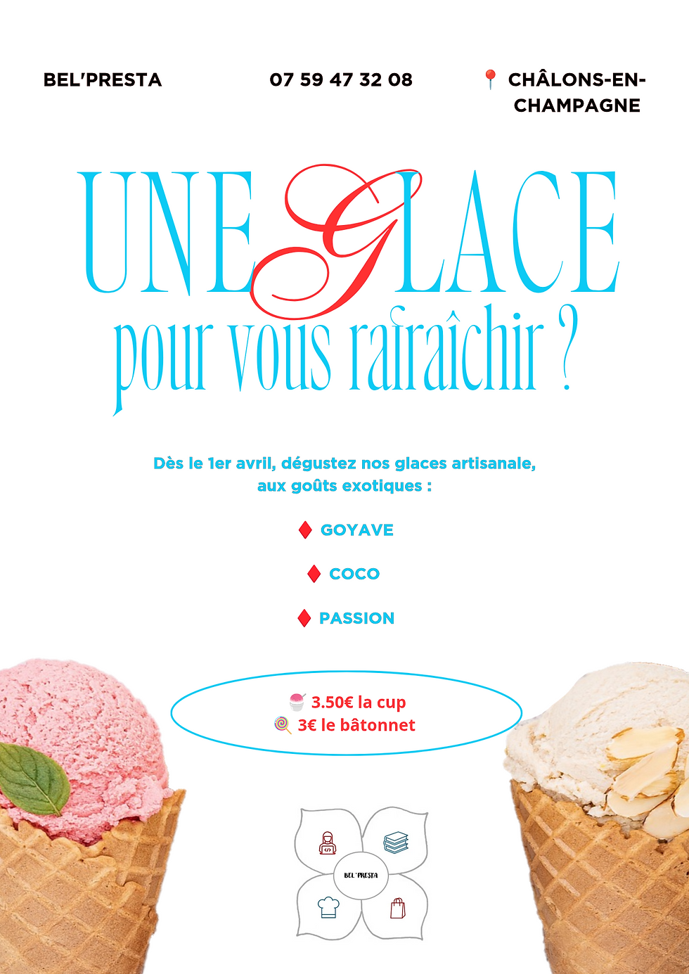 Glaces aux goûts exotiques