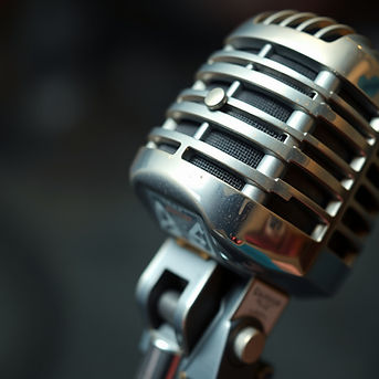 a close-up of the top of an old-school, vintage vocal microphone.jpg