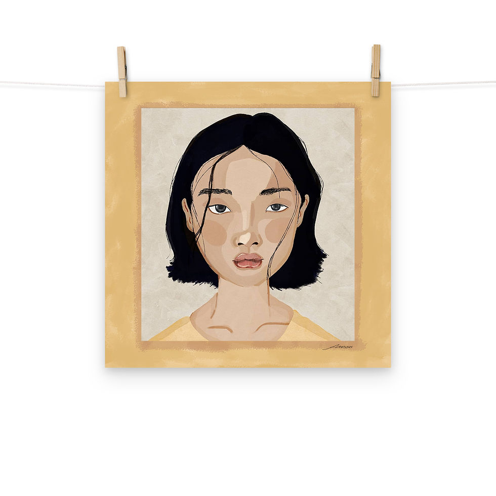 Thumbnail: "Girl In Yellow" Digital Gouache Print Poster