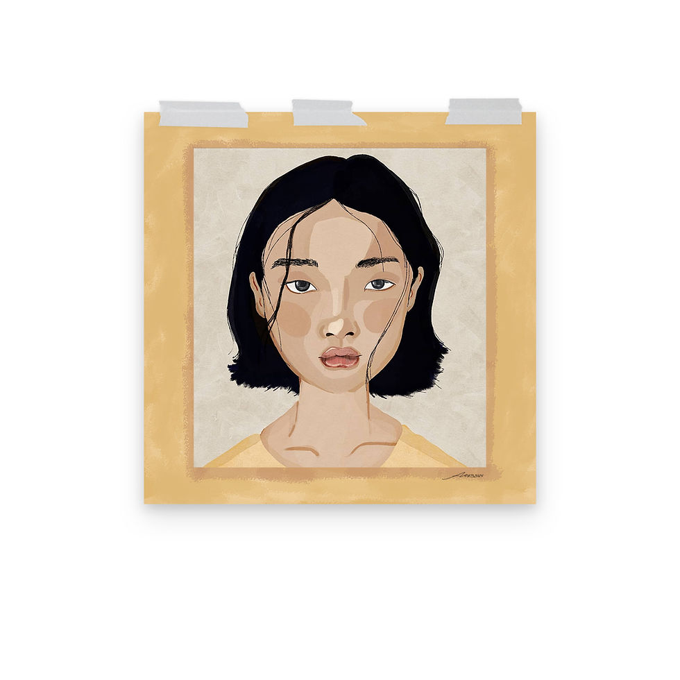 Thumbnail: "Girl In Yellow" Digital Gouache Print Poster