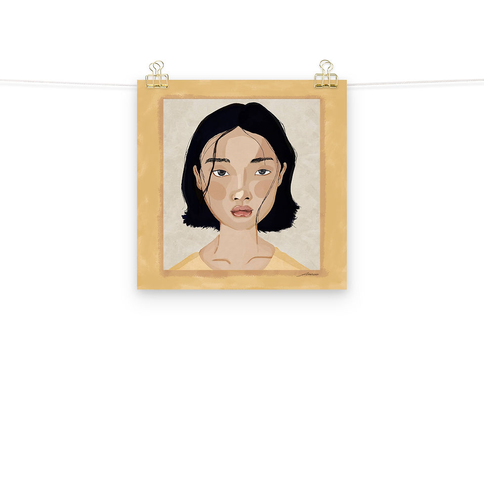 Thumbnail: "Girl In Yellow" Digital Gouache Print Poster