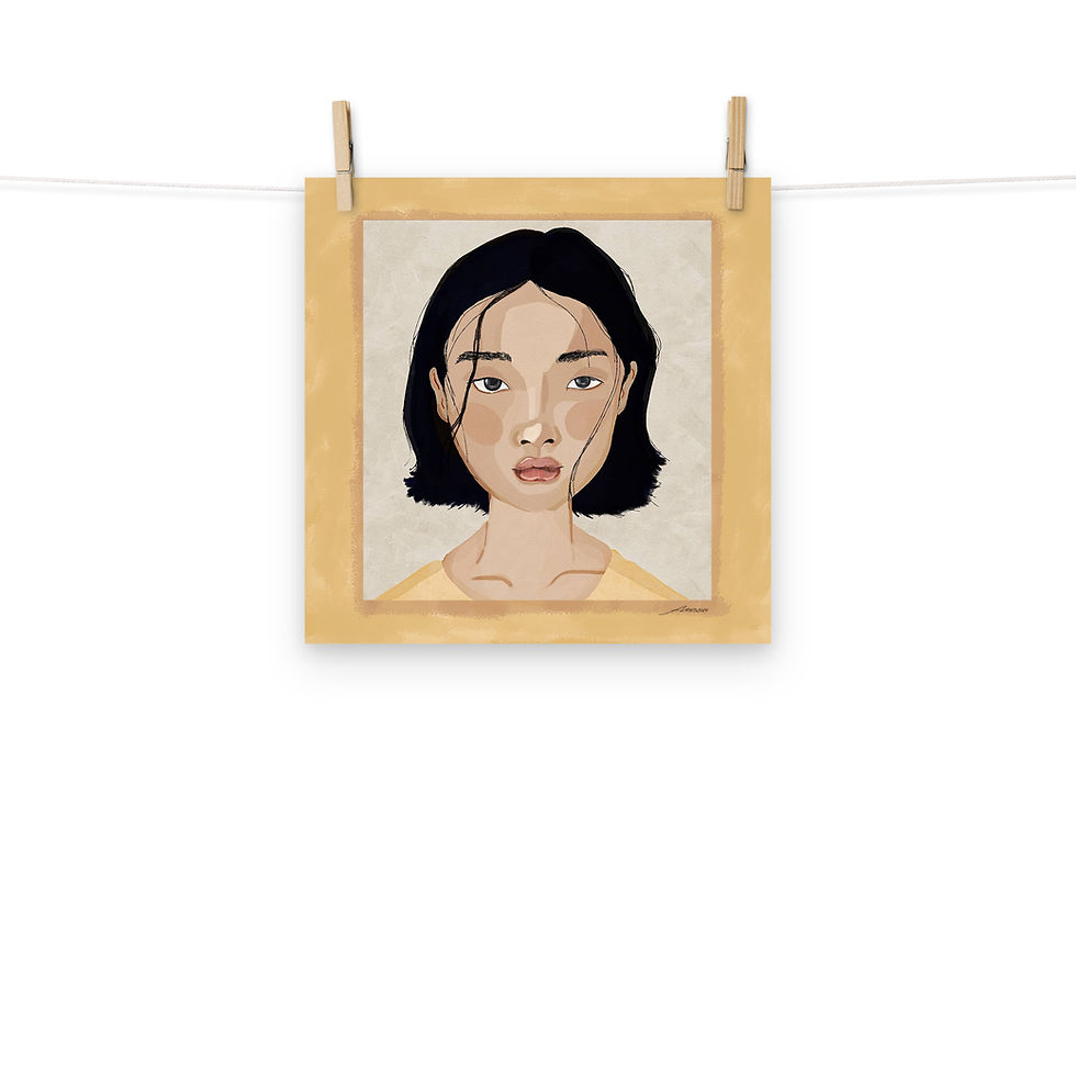 Thumbnail: "Girl In Yellow" Digital Gouache Print Poster