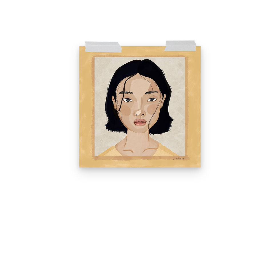 Thumbnail: "Girl In Yellow" Digital Gouache Print Poster
