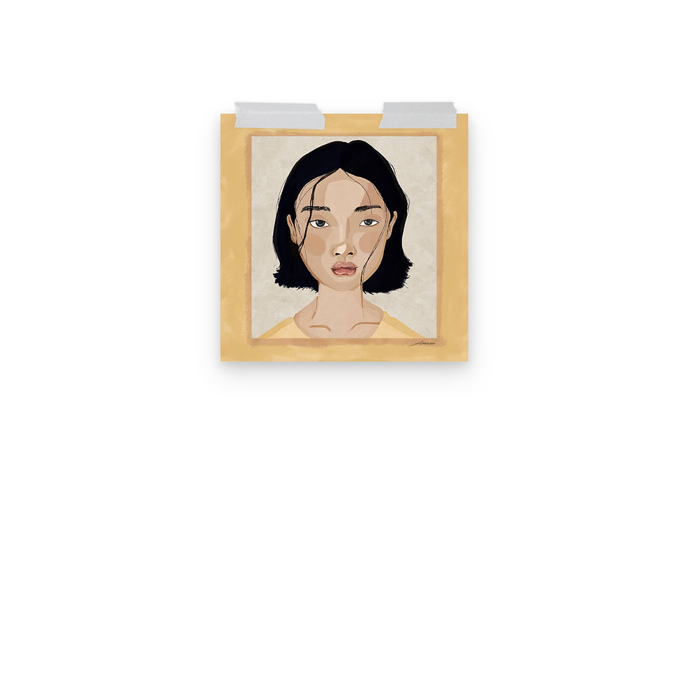 Thumbnail: "Girl In Yellow" Digital Gouache Print Poster