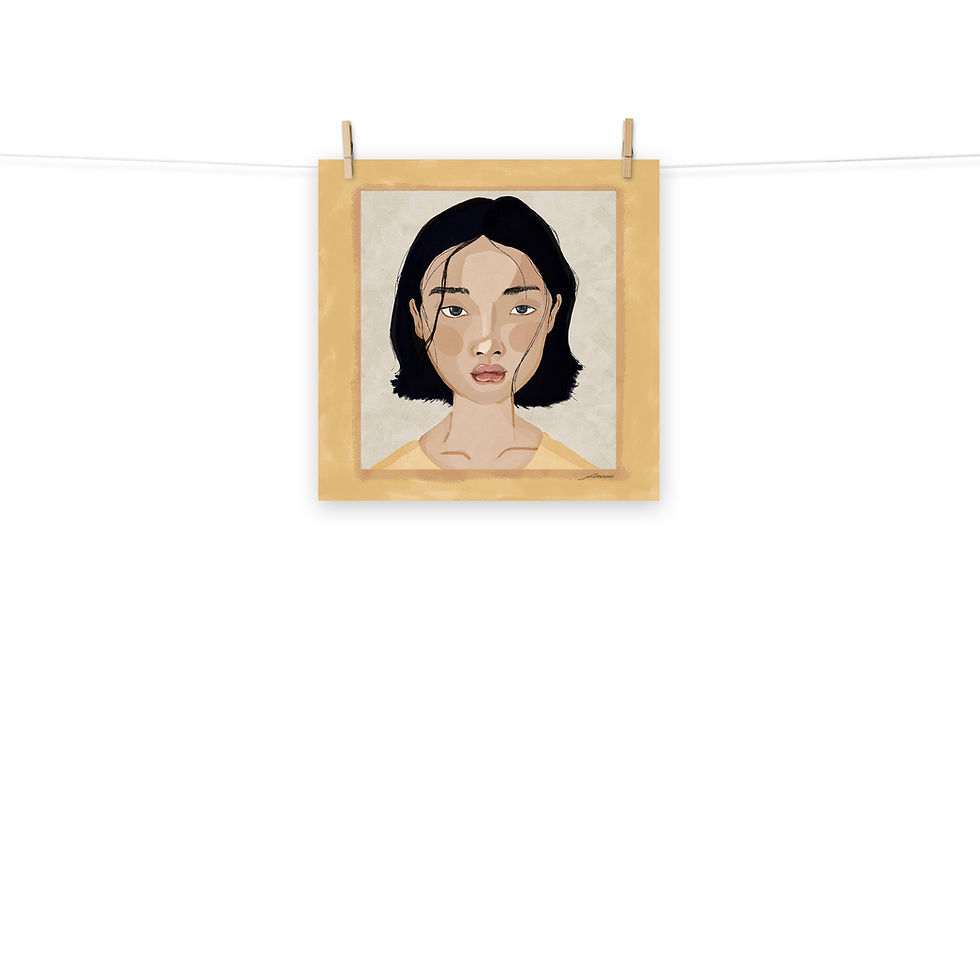 Thumbnail: "Girl In Yellow" Digital Gouache Print Poster