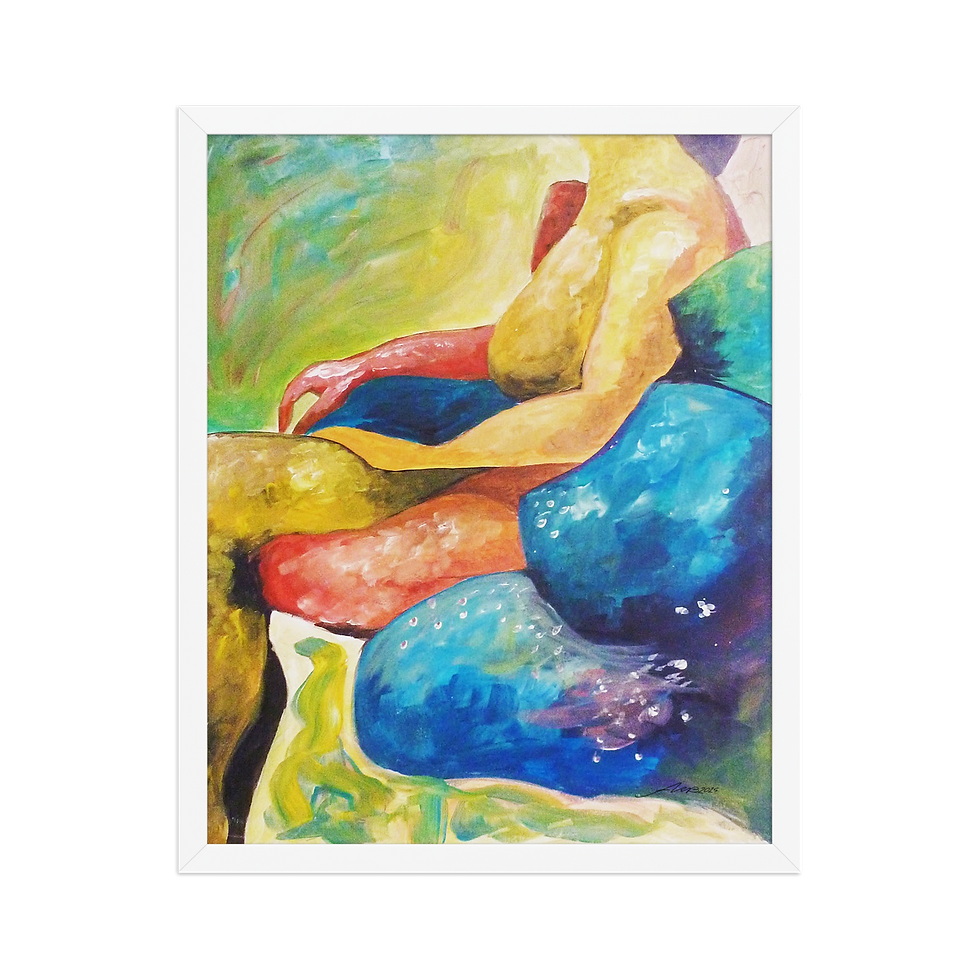 Thumbnail: "Curves" Acrylic Painting Print - In Framed poster format