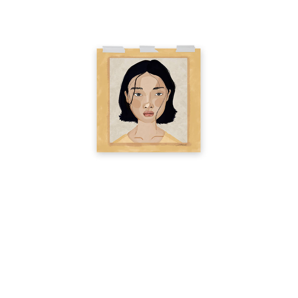 Thumbnail: "Girl In Yellow" Digital Gouache Print Poster