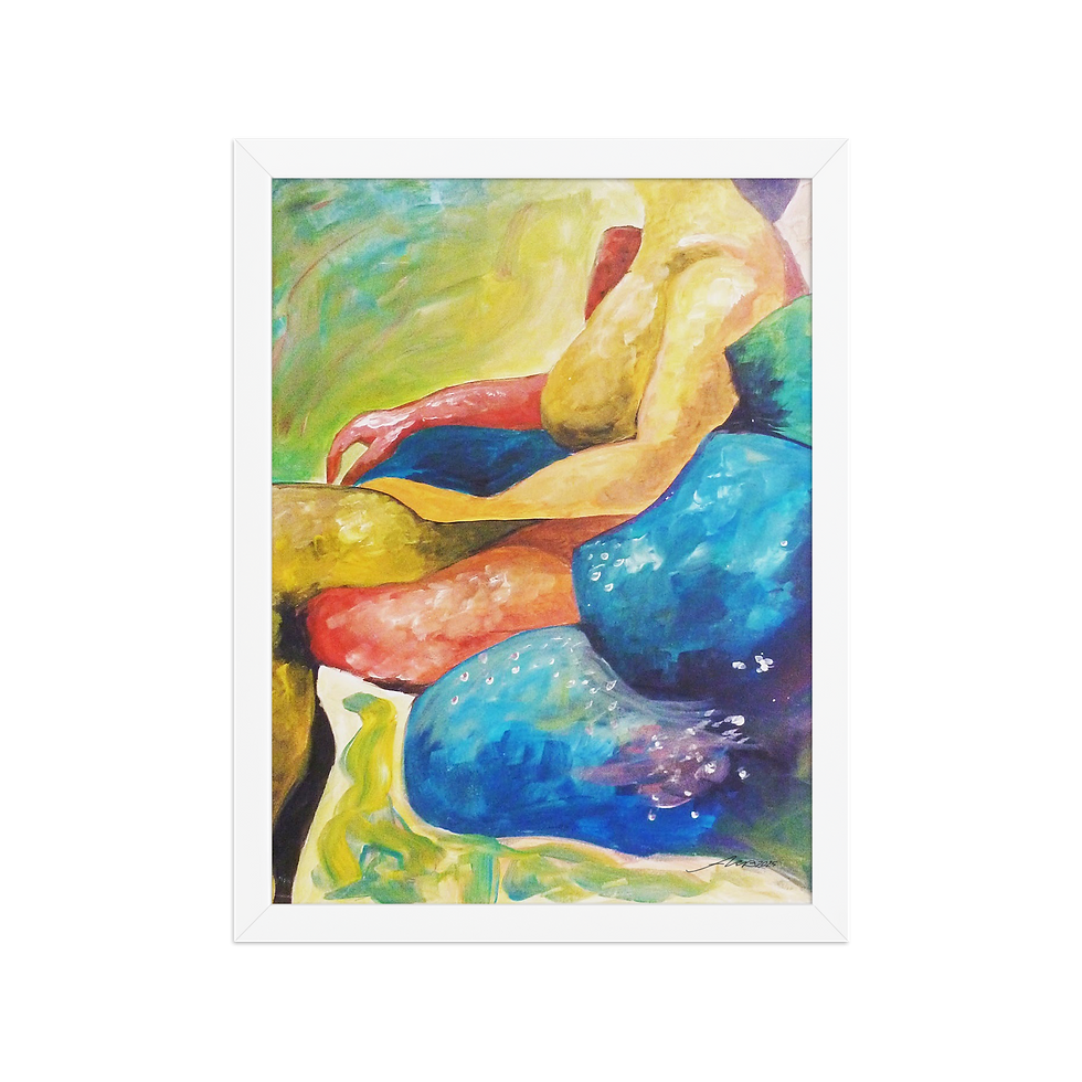 Thumbnail: "Curves" Acrylic Painting Print - In Framed poster format