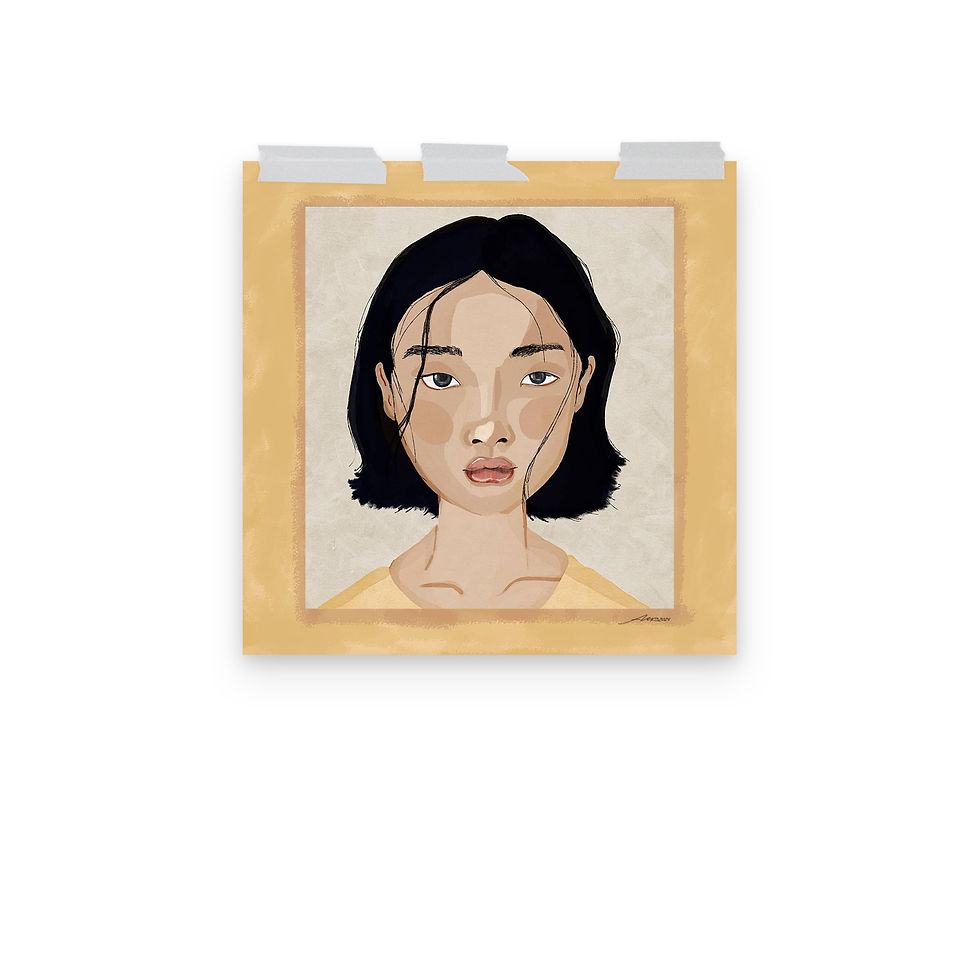 Thumbnail: "Girl In Yellow" Digital Gouache Print Poster