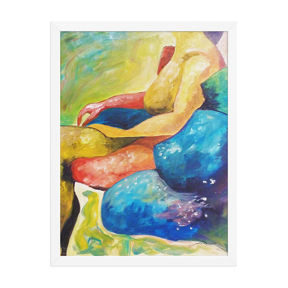 Thumbnail: "Curves" Acrylic Painting Print - In Framed poster format