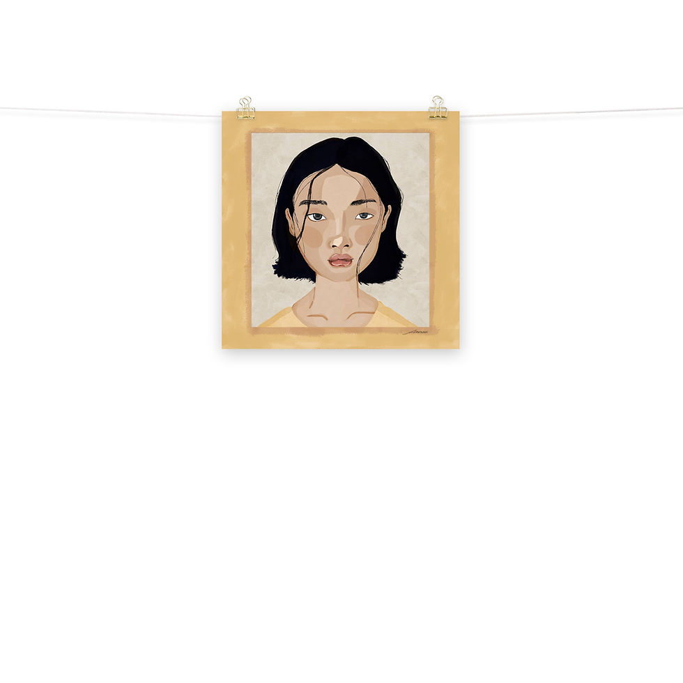 Thumbnail: "Girl In Yellow" Digital Gouache Print Poster