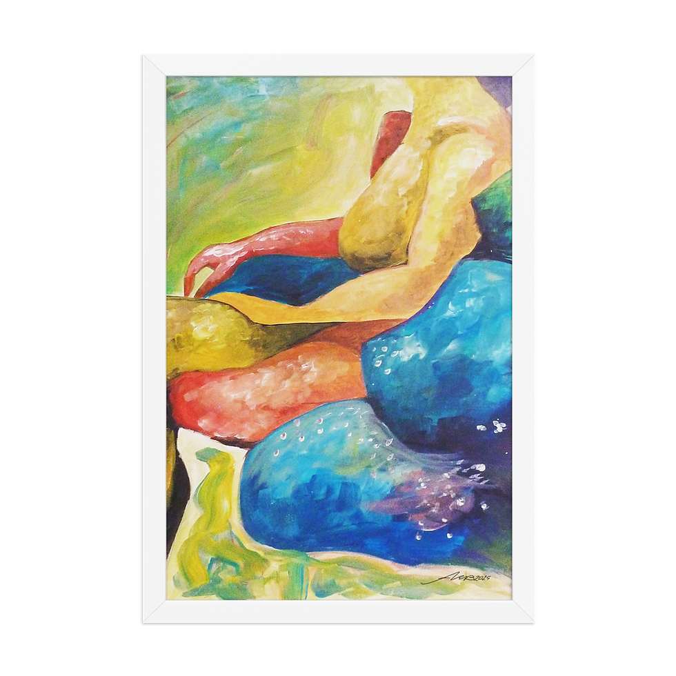 Thumbnail: "Curves" Acrylic Painting Print - In Framed poster format