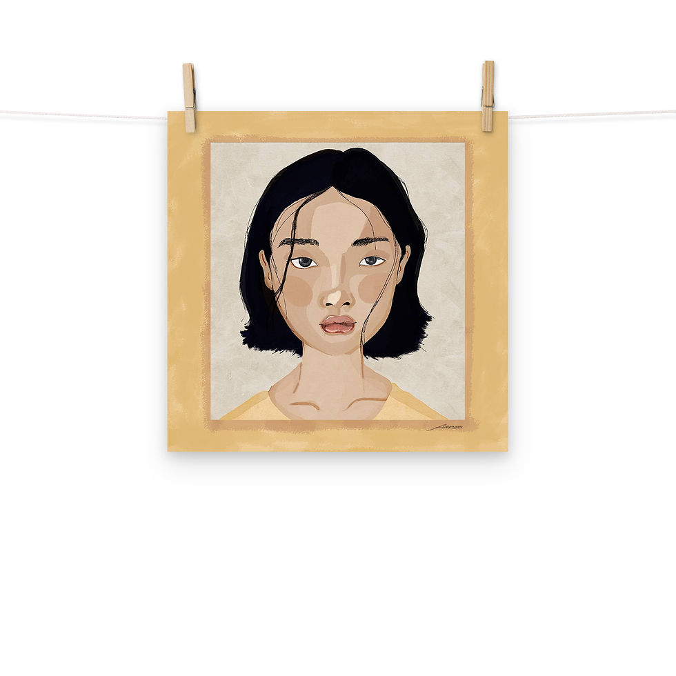 Thumbnail: "Girl In Yellow" Digital Gouache Print Poster