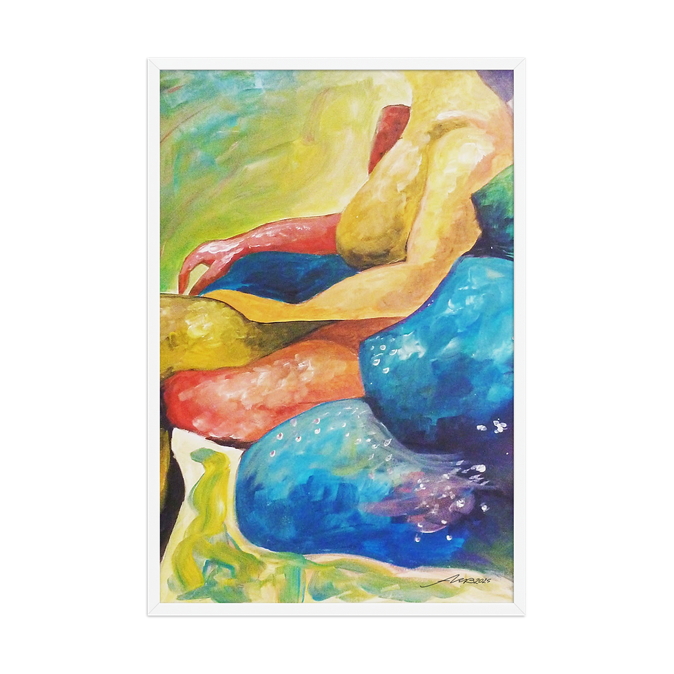 Thumbnail: "Curves" Acrylic Painting Print - In Framed poster format
