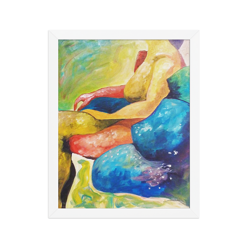 Thumbnail: "Curves" Acrylic Painting Print - In Framed poster format