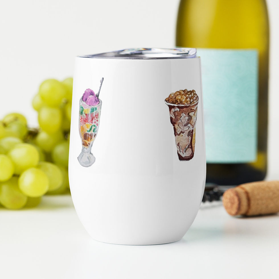 Thumbnail: Taho and Halo-Halo "Masarap" Watercolor Prints - Wine tumbler