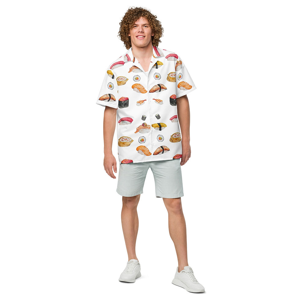 Thumbnail: "Oishi" Sushi Patterned Unisex button shirt