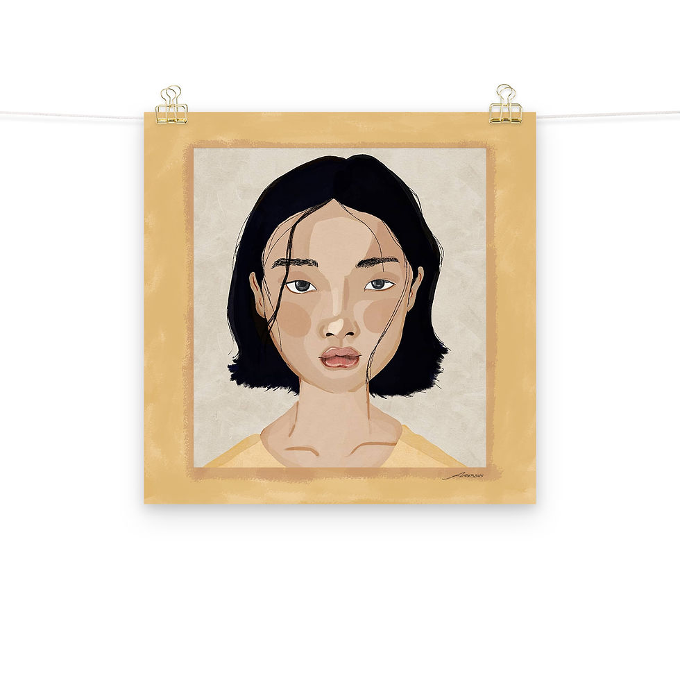 Thumbnail: "Girl In Yellow" Digital Gouache Print Poster