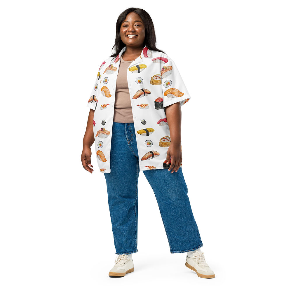 Thumbnail: "Oishi" Sushi Patterned Unisex button shirt
