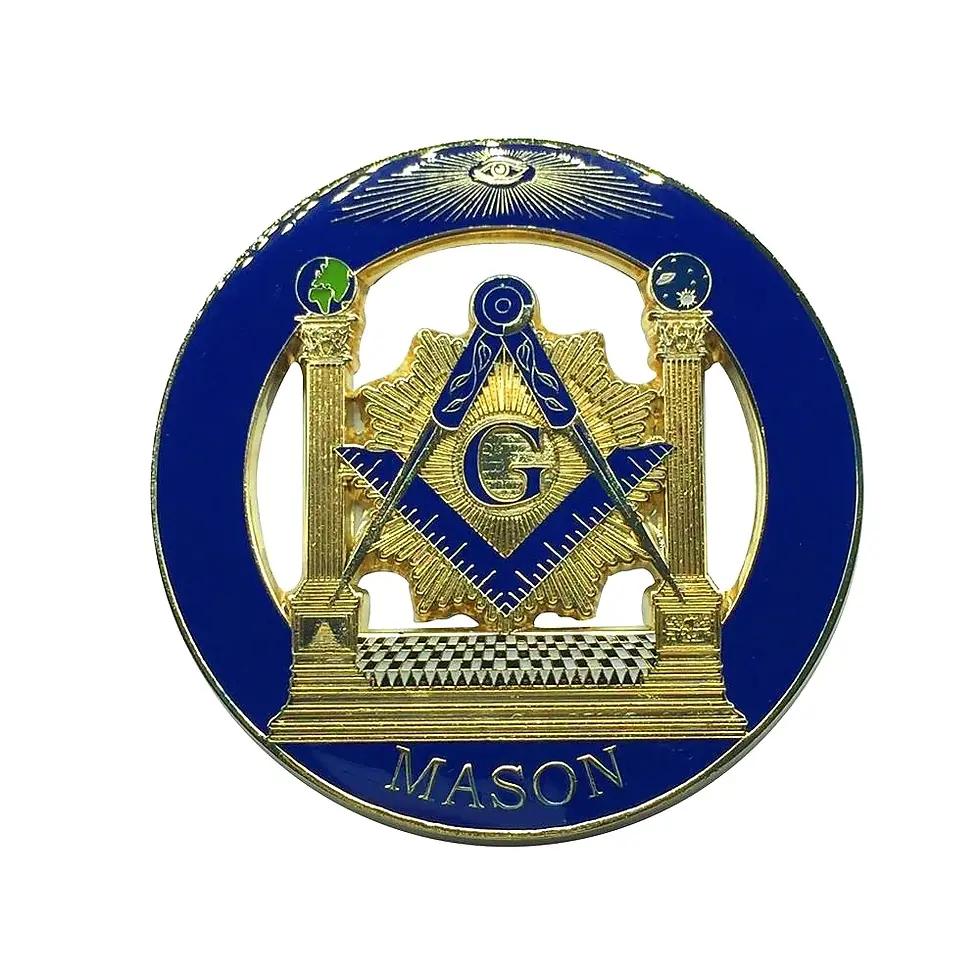 Thumbnail: Masonic Car Emblems 3" Compass and Square Masonsticker With Red Adhesive
