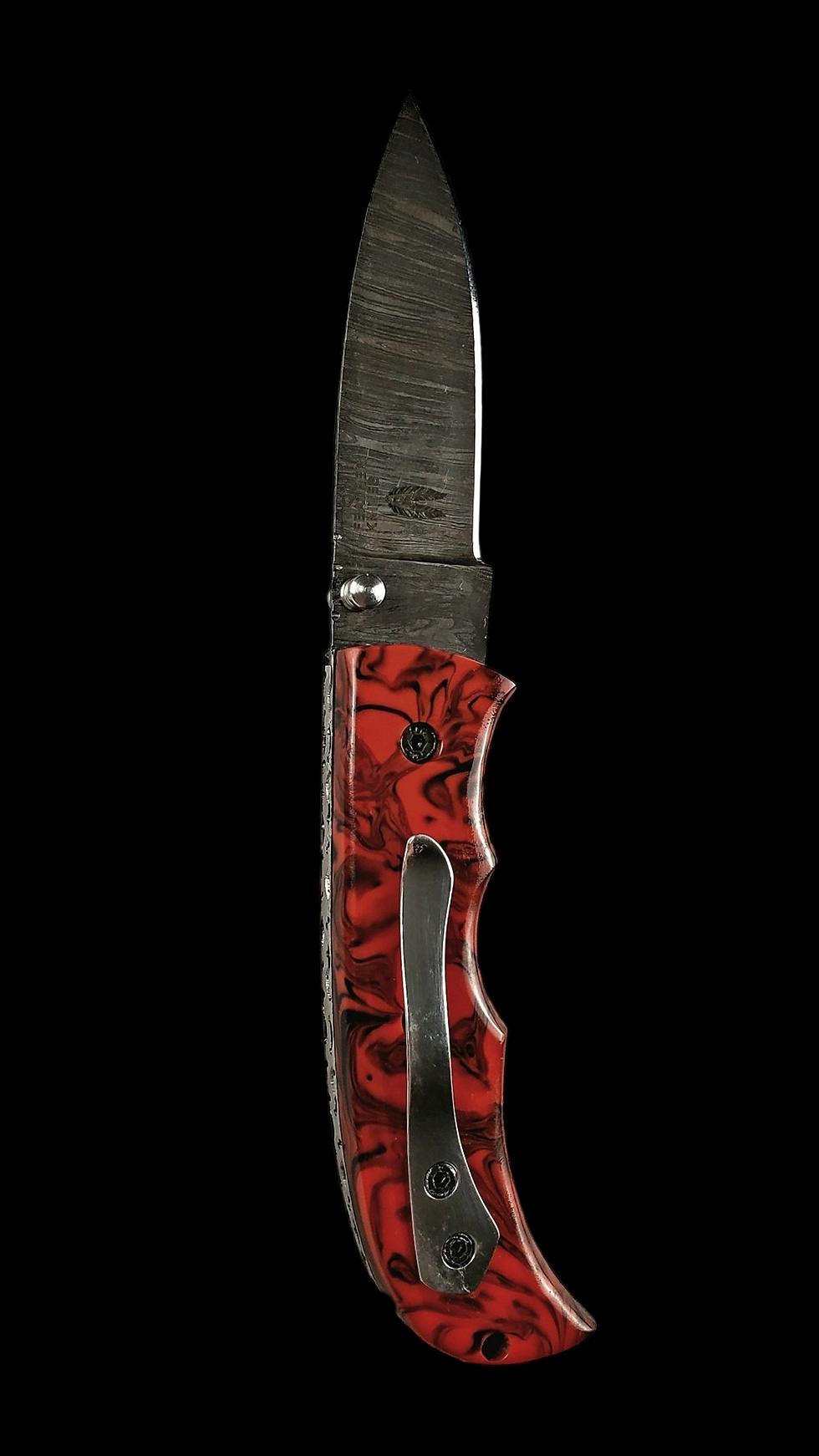 Thumbnail: Two Feather Orange & Black Swirl