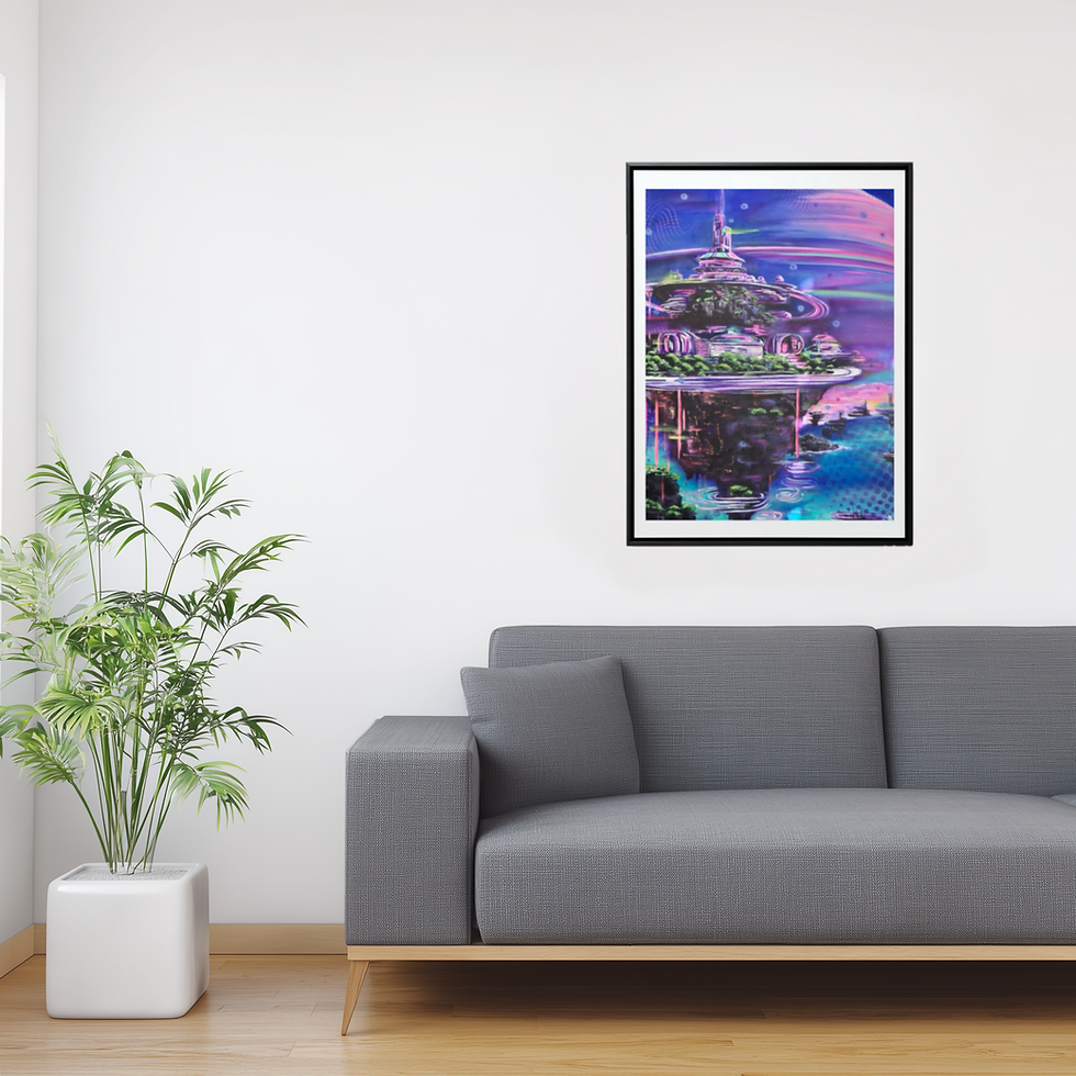 Thumbnail: Groovy Sky Gardens Original Painting 18X24"